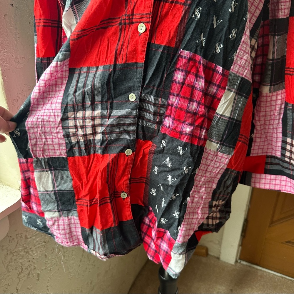 Victorias Secret Vs Patchwork Button Down Long Sl… - image 2